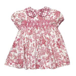 Baby Lulu Smocked Floral Dress Pink White 18 Mons